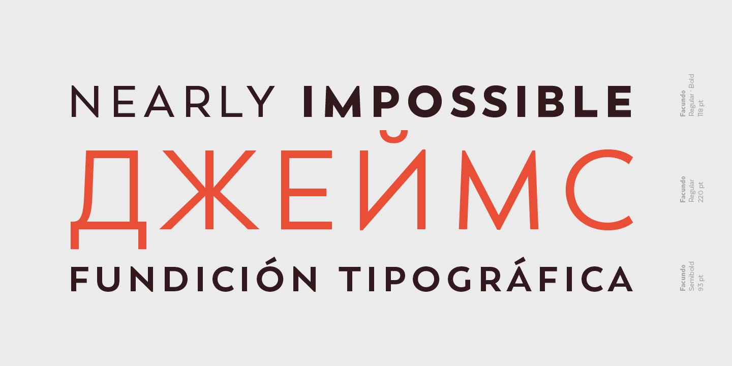 Beispiel einer Facundo Bold-Schriftart